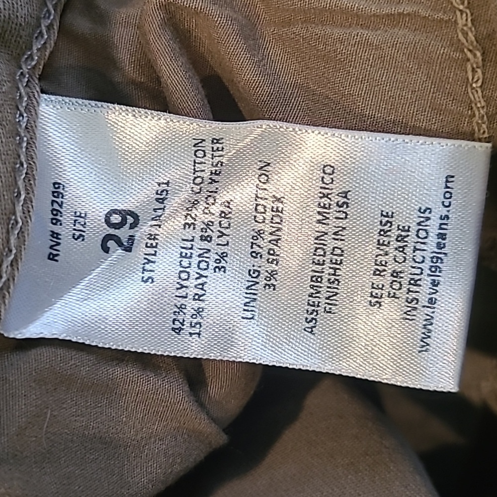 Level 99 Olive Distressed Jean Shorts - Picture 5 of 5